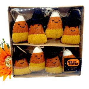 Halloween Garland Candy Corn Witch Hats Bats Felt 6FT Bunting Banner Mantel